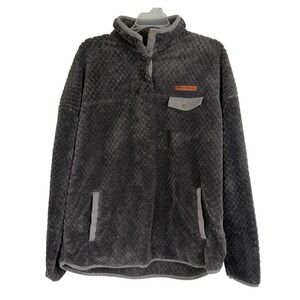 Simply Southern Charcoal Grey Textured Fleece Pullover Snap Neck Sweatshirt XL